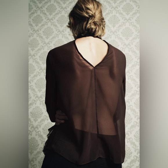 NWT ZARA Ruffled Shirt - Picture 3 of 12